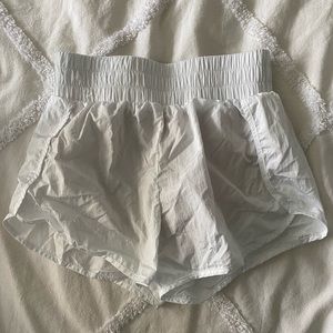 White high athletic waisted shorts